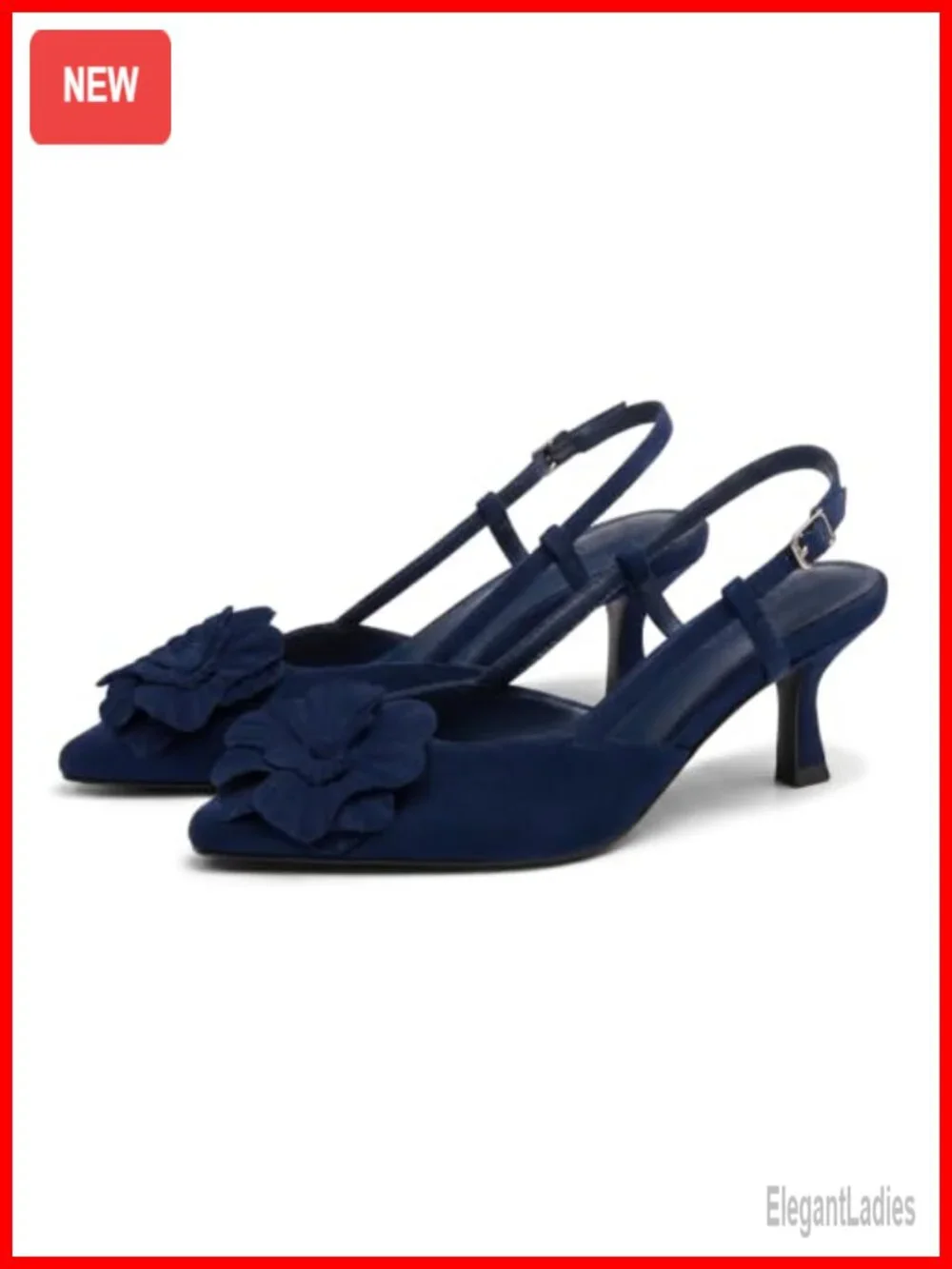 Women's Slingback Kitten Heels Closed Pointed Toe Pumps Low Heel Dress Shoes